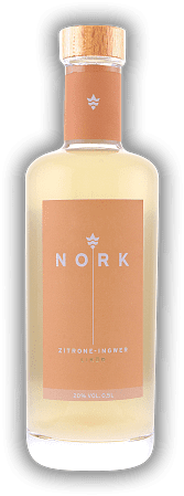 NORK Zitrone Ingwer Likör NORK Zitrone Ingwer Likör NORK Doppelkorn trifft auf scharfen Ingwer und frische Zitrone. 0,5	 Liter - Vol 20%