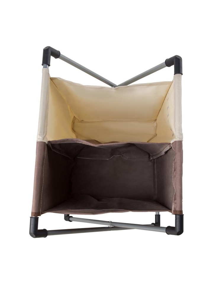 Intirilife Wäschebehälter mit 2 Fächern in CREME BRAUN günstig kaufen onesize