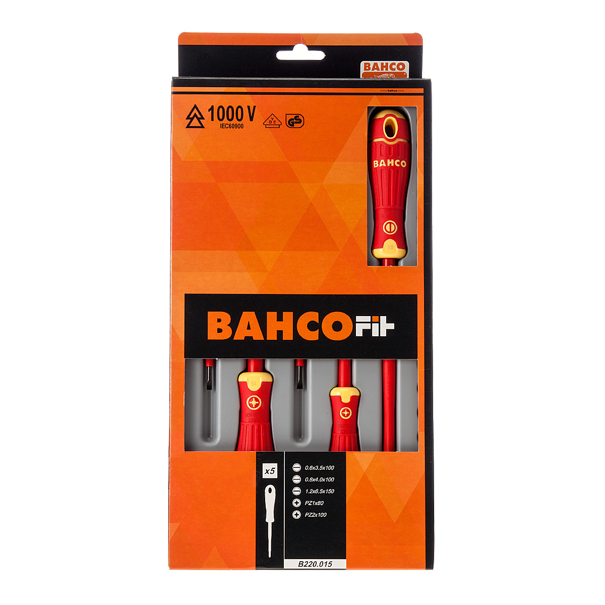 Bahco B220.015 isolerad skruvmejselsats, 5 delar