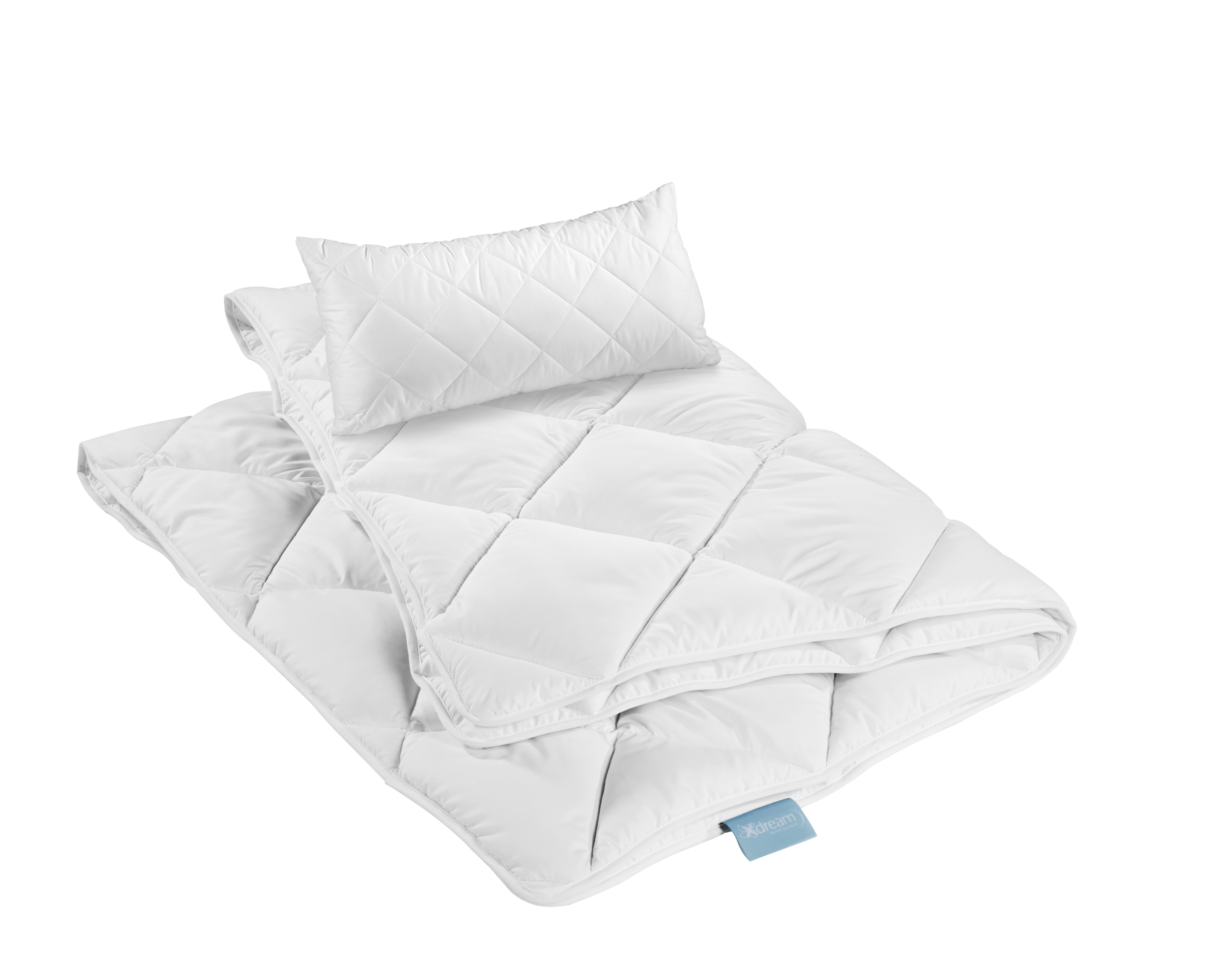Microfaserbettdecke + Kopfkissen, Pure Bettwarenset bestehend aus Kissen und Ganzjahresbettdecke, XDREAM, Füllung: 100% Mikrofaser, Bezug: samtig weiche Microfaser, 135x200 / 200x200 + 40x80 / 80x80 cm, für alle Jahreszeiten