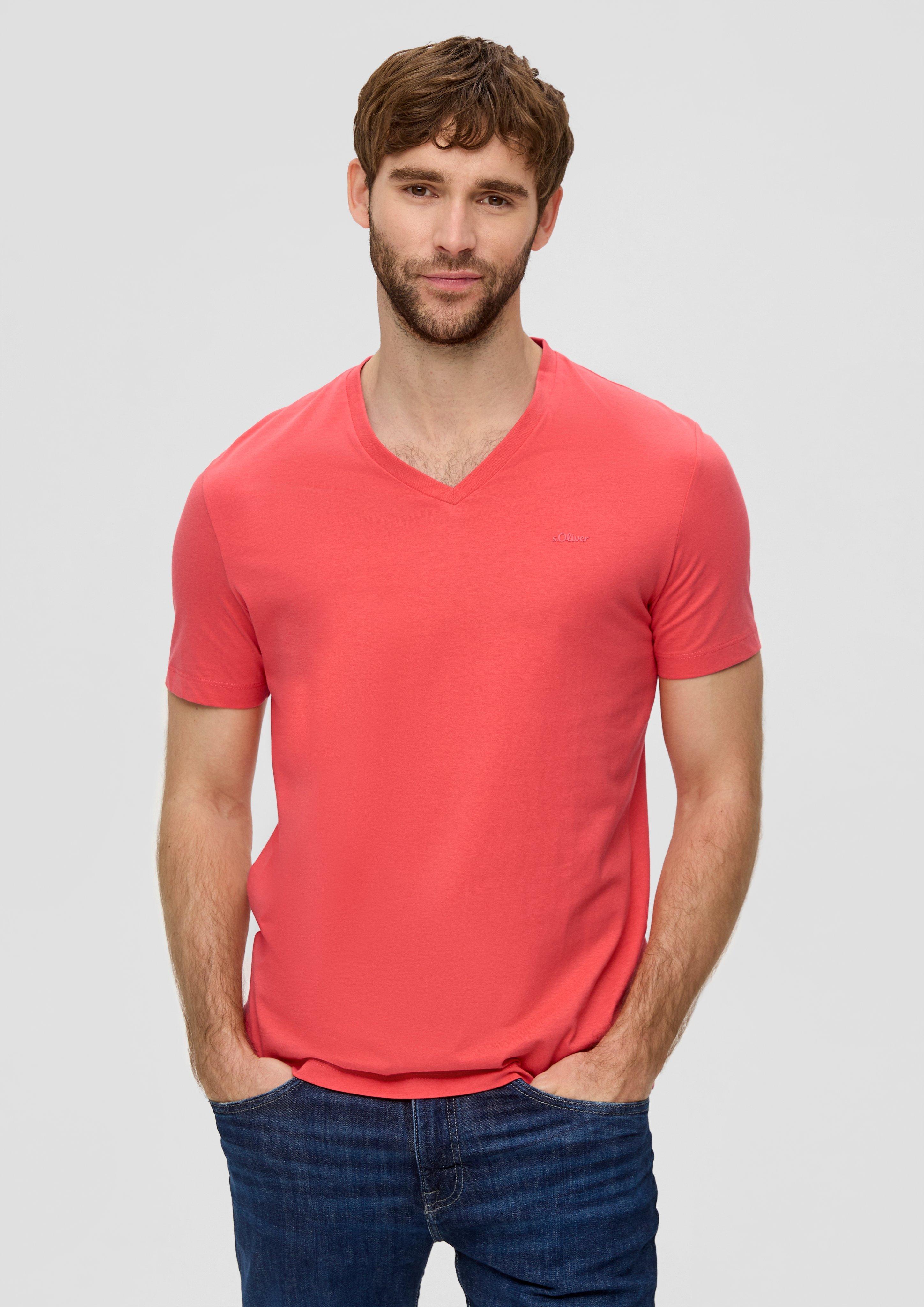 Baumwollshirt mit V-Ausschnitt  2143913-2507