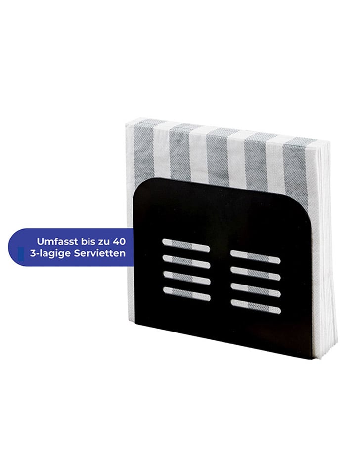 Wenko Serviettenhalter ''Maximex'' in Schwarz - (B)15 x (H)12,5 x (T)4 cm günstig kaufen onesize