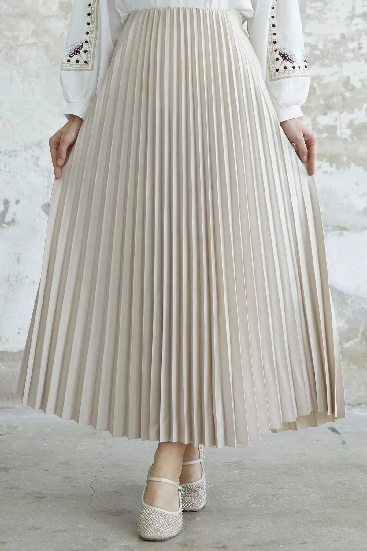 InStyle  Enger Faltenrock – Beige