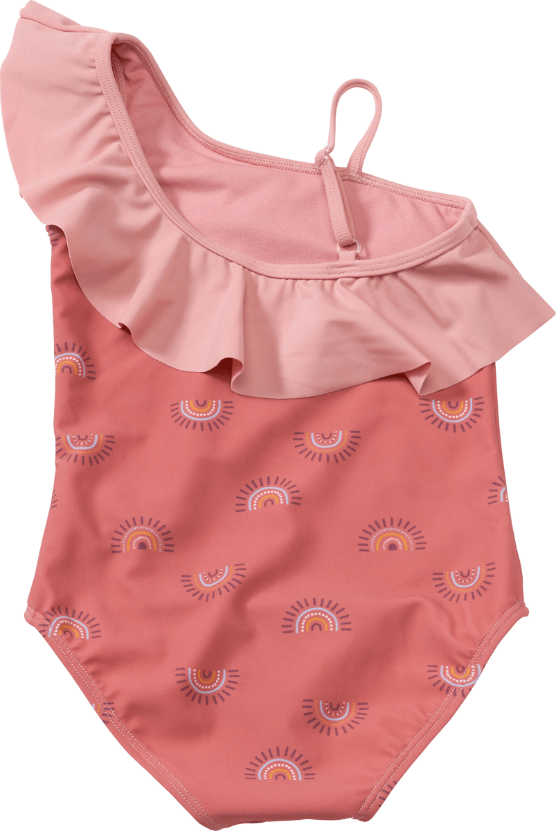 Badeanzug mit Regenbogen-Muster, rosa, Gr. 110/116, 1 St