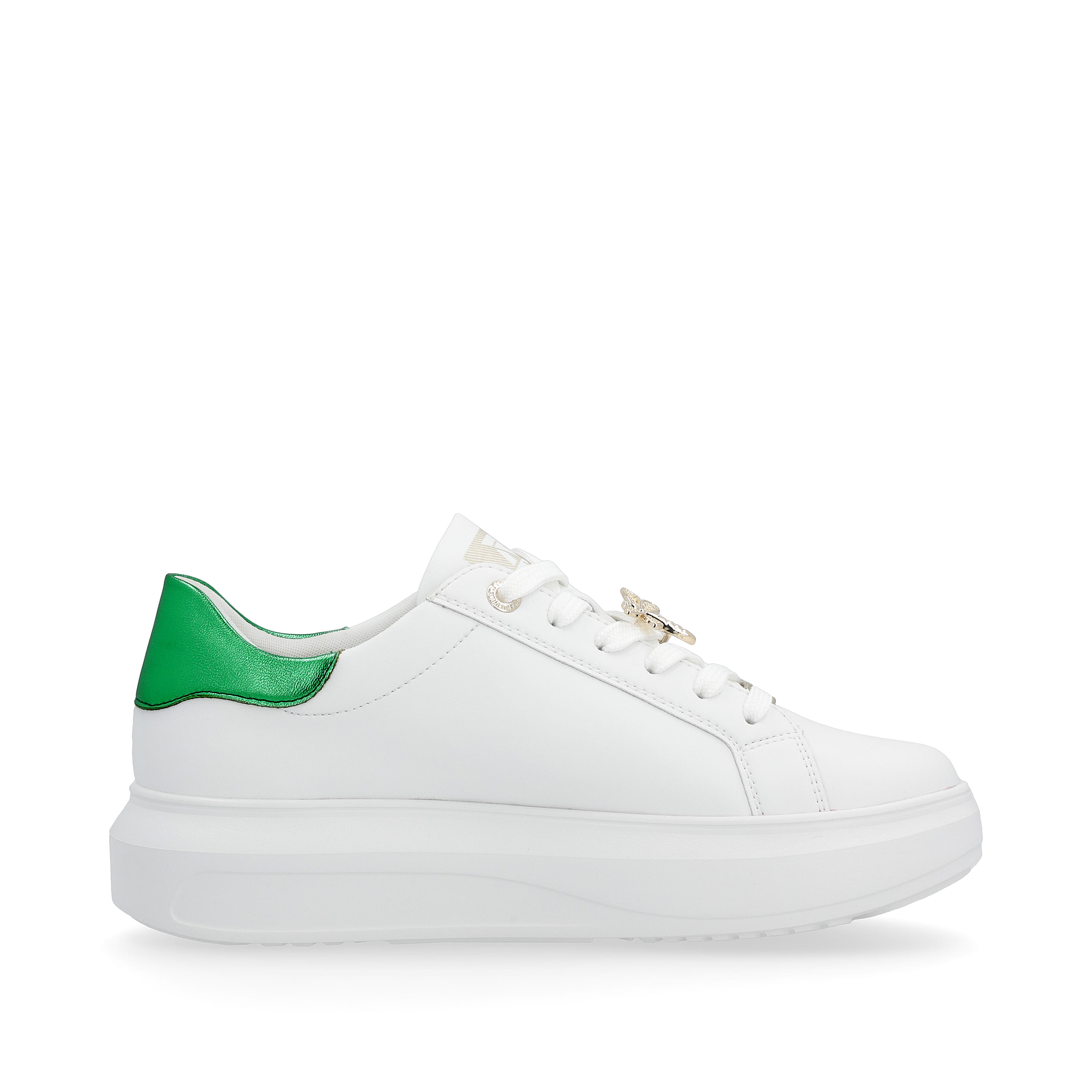 Rieker Damen Sneaker Low crystal white metallic-green
