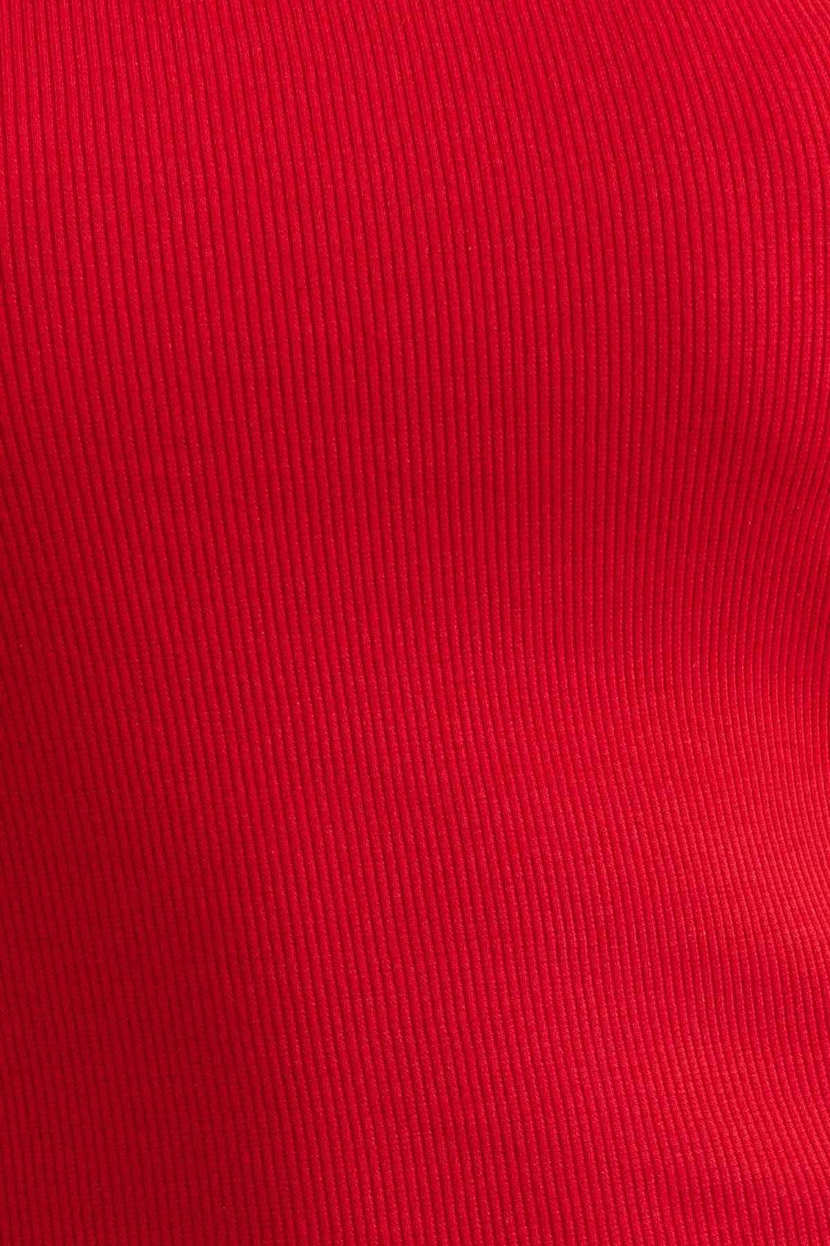 Trendyol Collection  Rote, taillierte Strickbluse aus Baumwollstretch TWOSS21BZ0579
