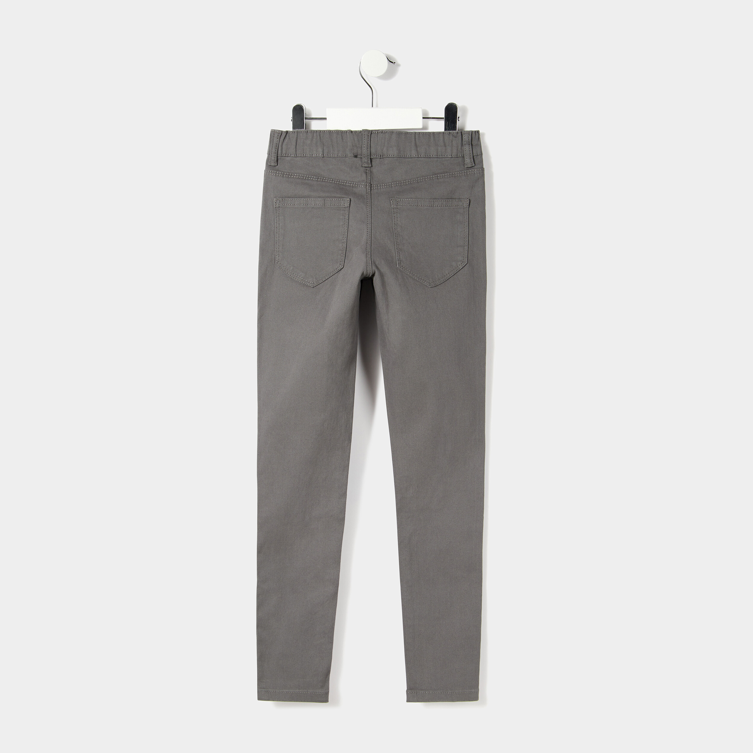 Pantalon tregging ajustable en coton gris foncé fille | La Halle
