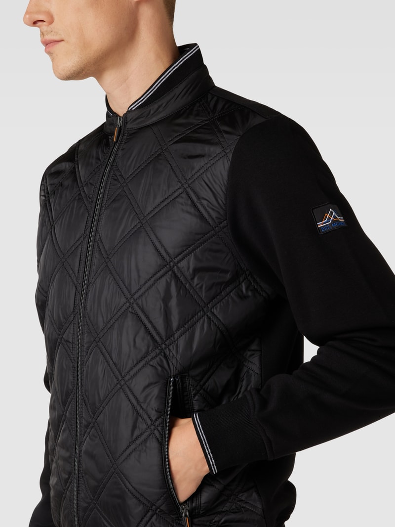Jacke mit Stepp-Einsatz in schwarz