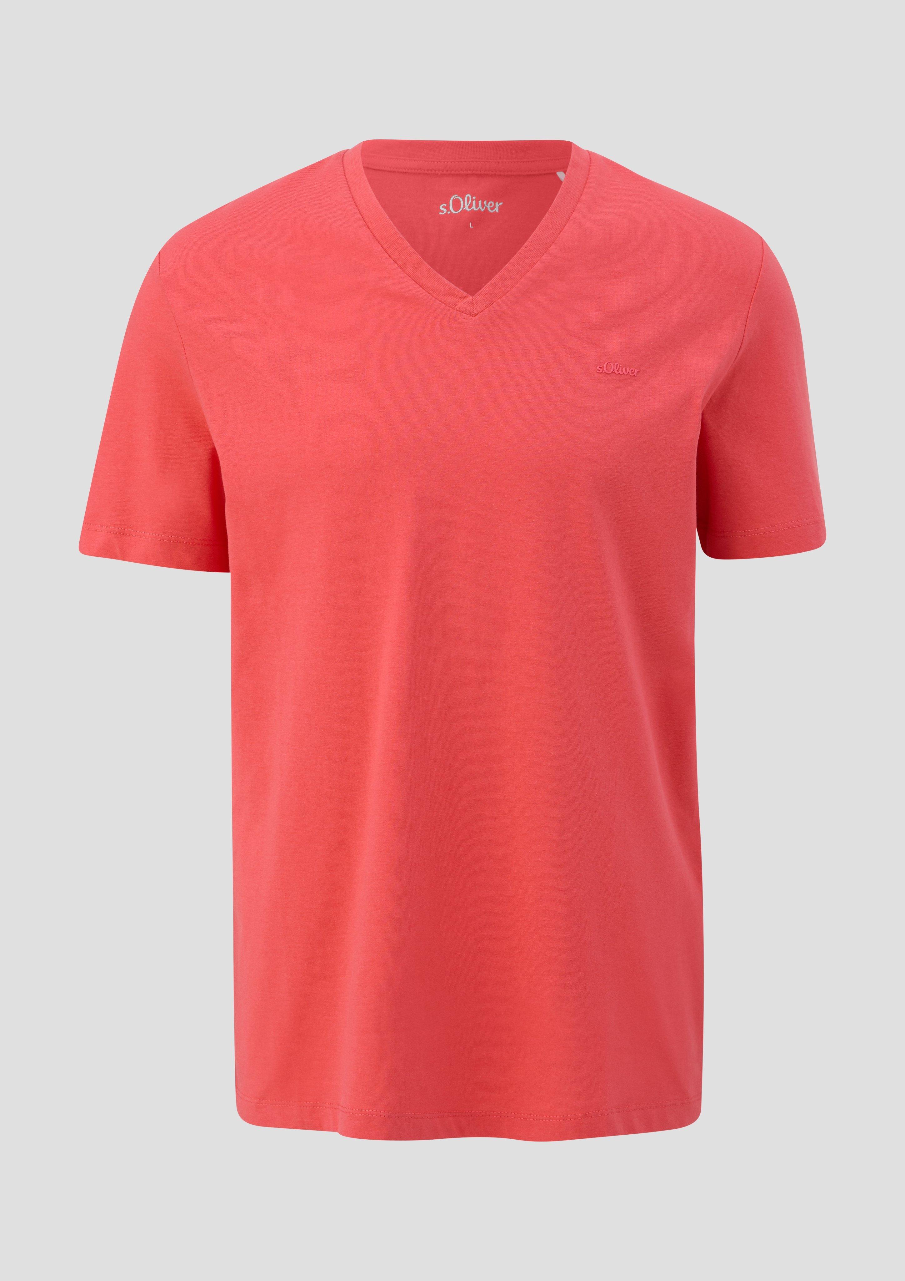 Baumwollshirt mit V-Ausschnitt  2143913-2507