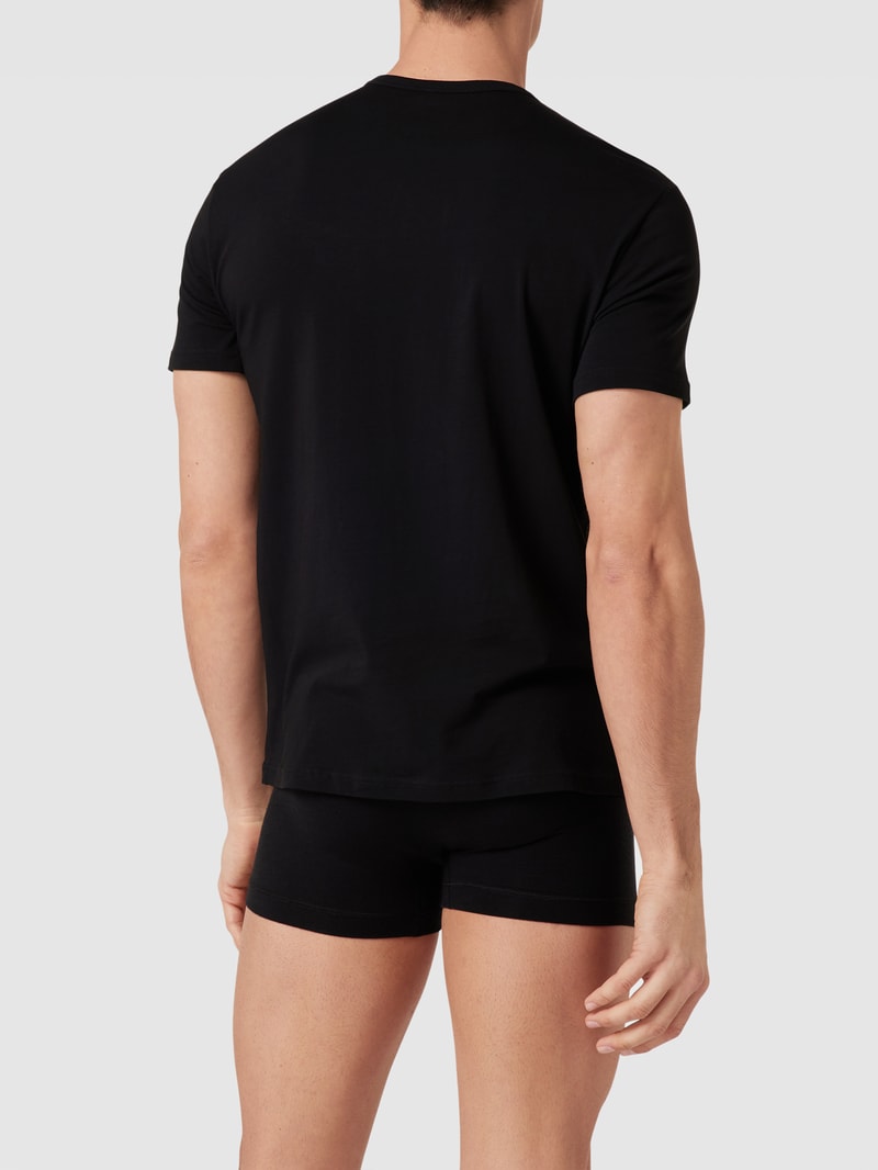 T-Shirt mit Label-Print im 2er-Pack in schwarz