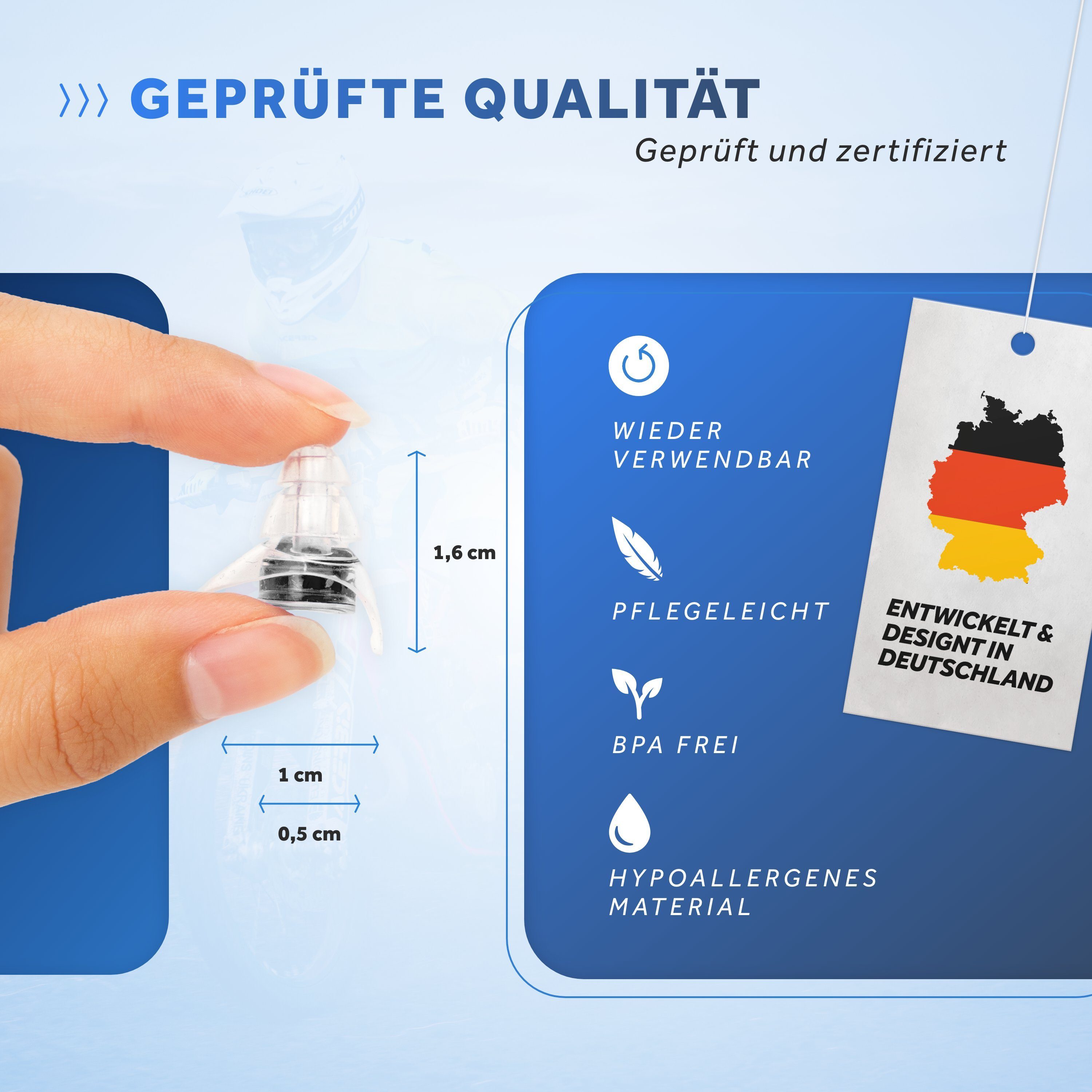 Schallwerk Gehörschutzstöpsel SCHALLWERK ® Strong+ Gehörschutz Ohrstöpsel mit extra starkem Schutz
