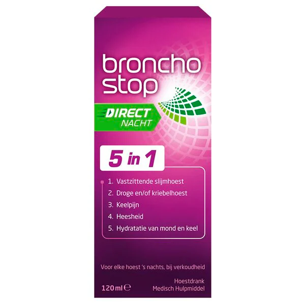 Bronchostop Direct Night 5-in-1 Cough Syrup Medical device - 120ml