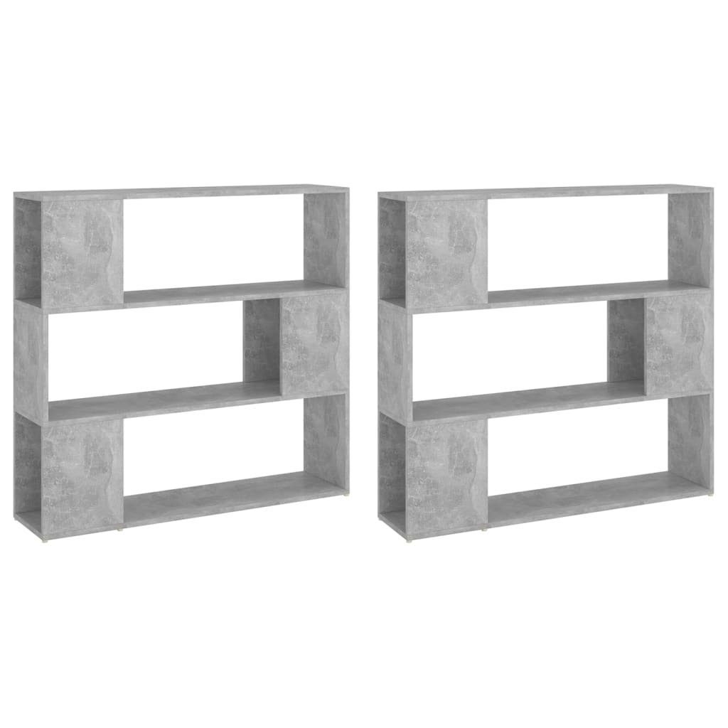 vidaXL Bücherregal Bücherregal Raumteiler Betongrau 100x24x188 cm, 1-tlg.