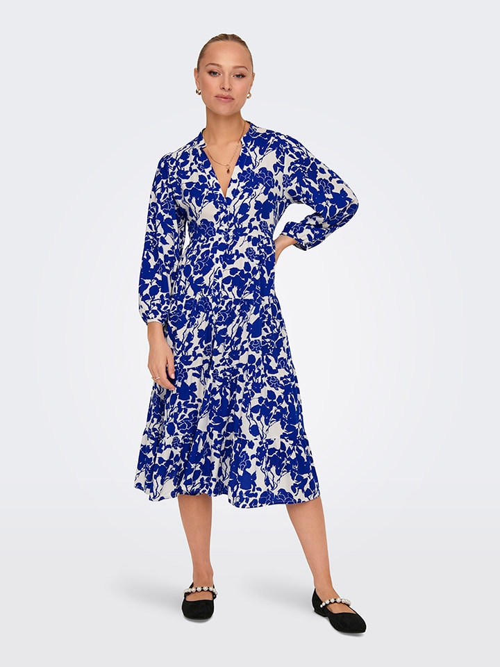 ONLY Kleid in Weiß/ Blau günstig kaufen