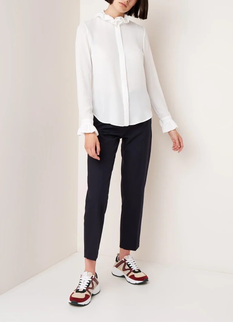 Camicetta Claudie Pierlot Colombe con colletto a balze e perle artificiali.