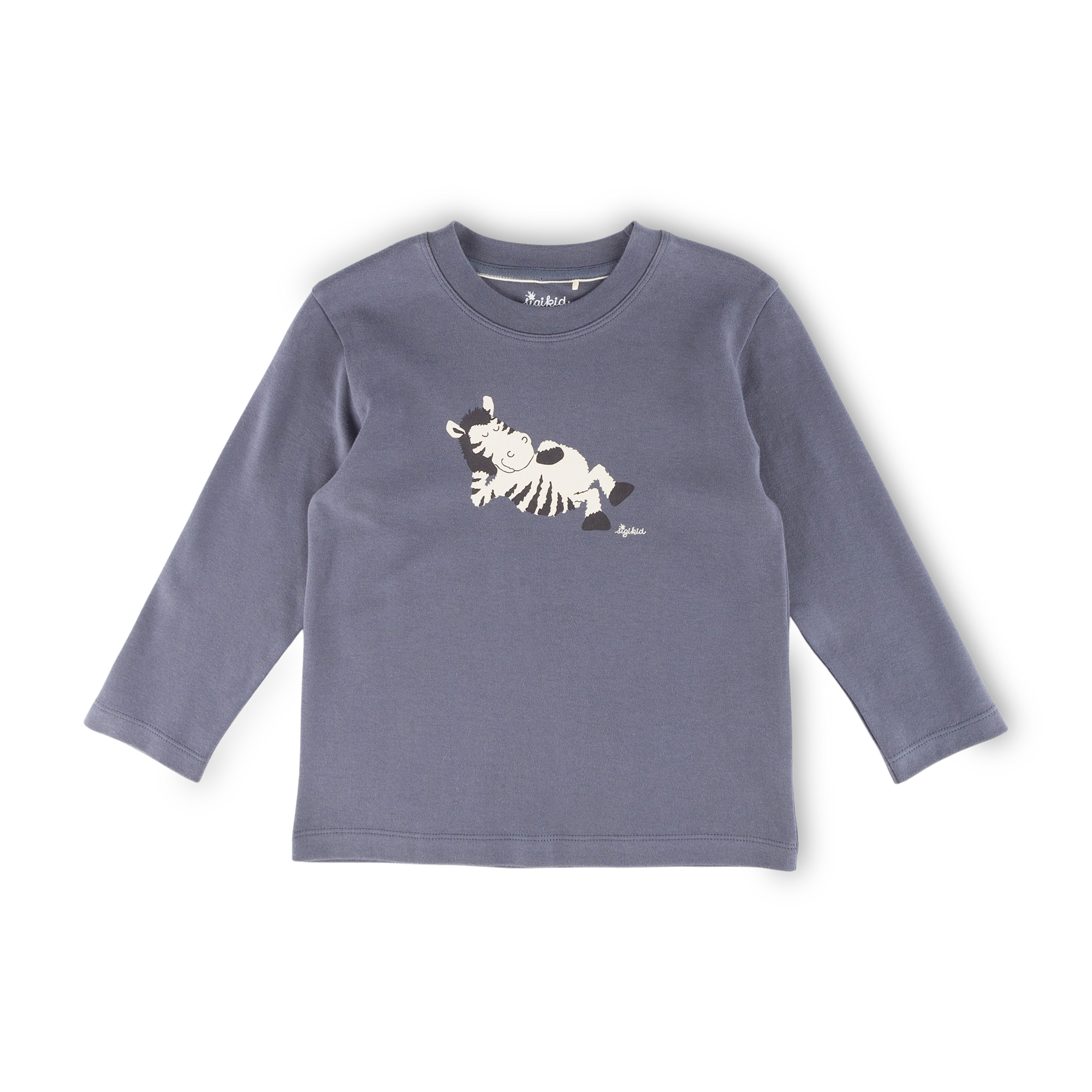 Langer Kinder Schlafanzug Zebra, lila-weiß