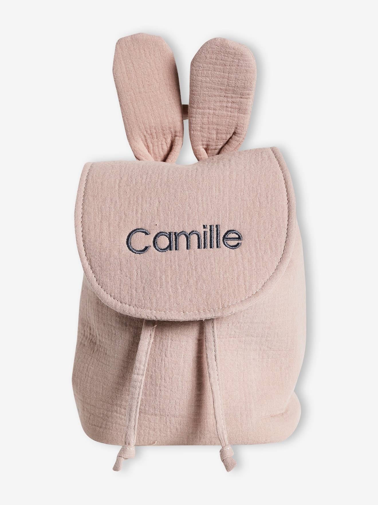 Vertbaudet Kinder Rucksack mit Ohren, personalisierbar - graubeige