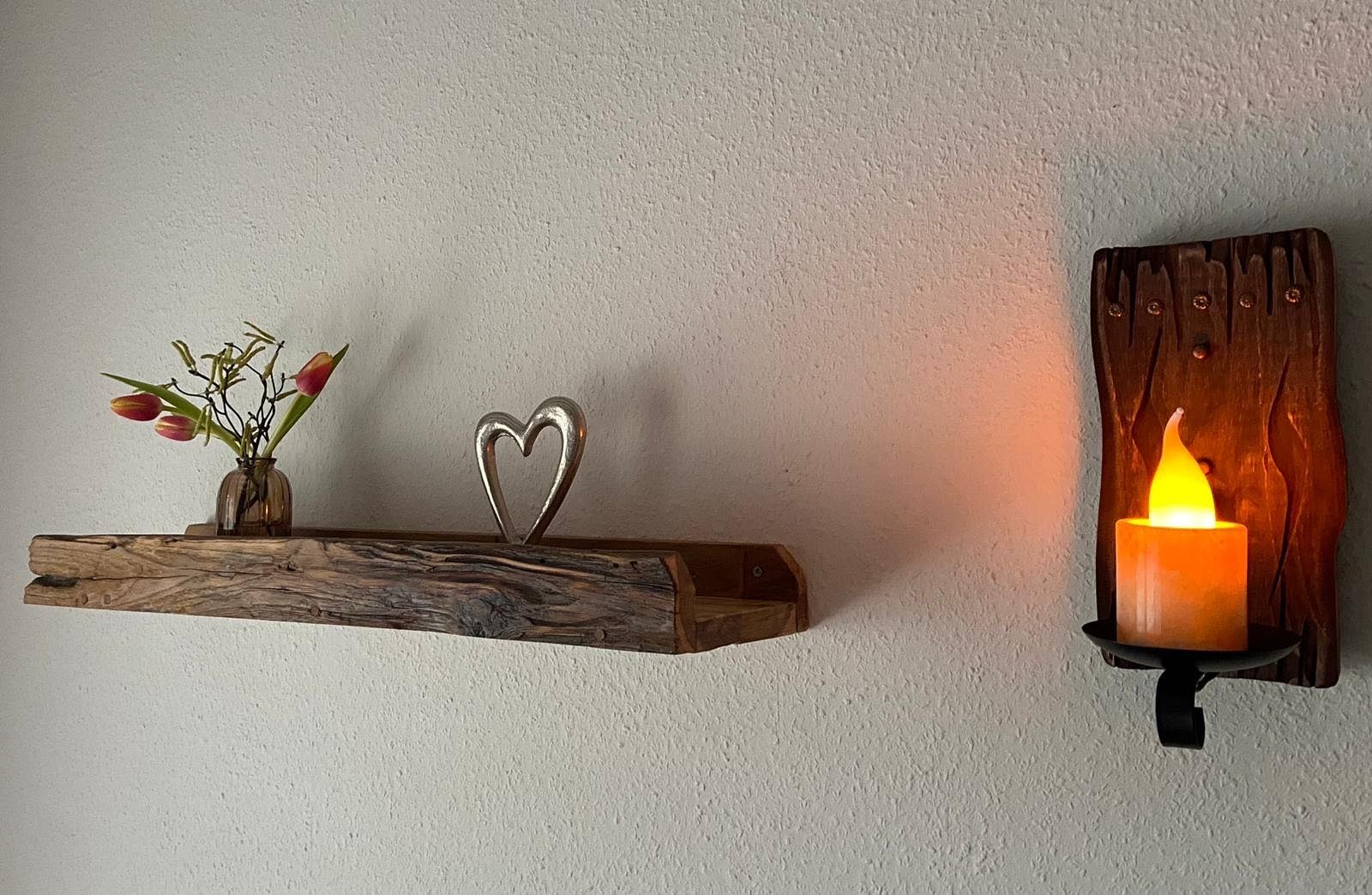 Home Feeling Deko-Wandregal Regale aus recyceltem Teakholz, drei verschiedene Längen