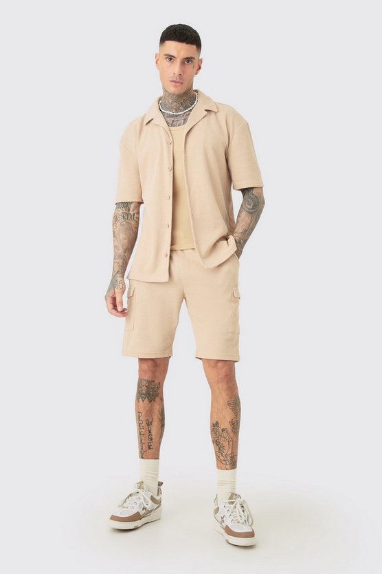 Tall kurzärmliges Hemd & Cargo-Shorts