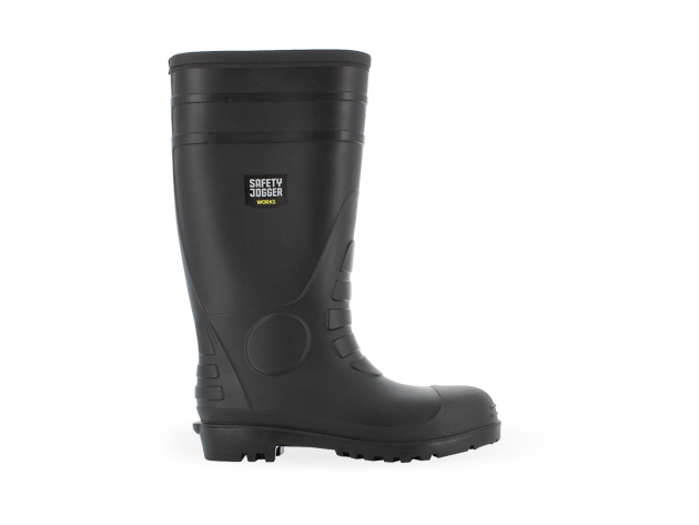 Safety Jogger HERCULES -lävistysnkestävä PVC-turvakenkä, musta