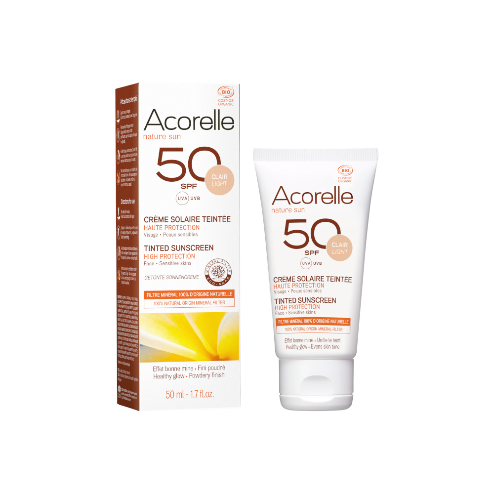 acorelle Crème Solaire Visage Teintée Claire SPF50 50ML Crème solaire teintée