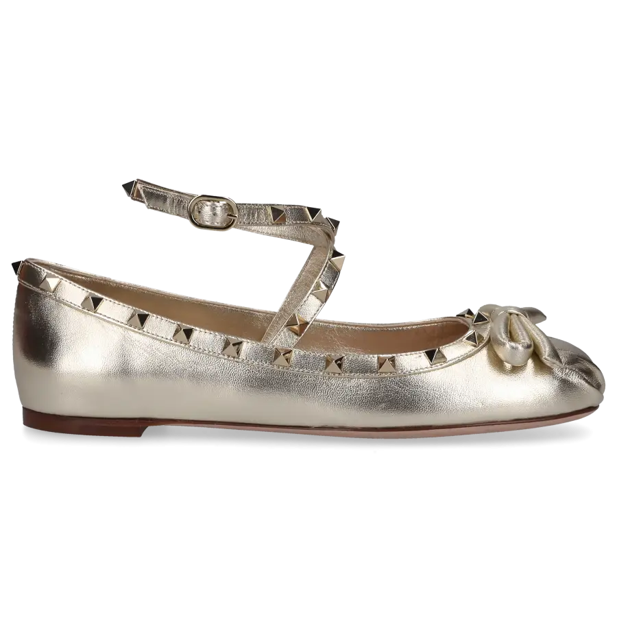 Valentino Garavani - Ballerinas ROCKSTUD Nappaleder - gold