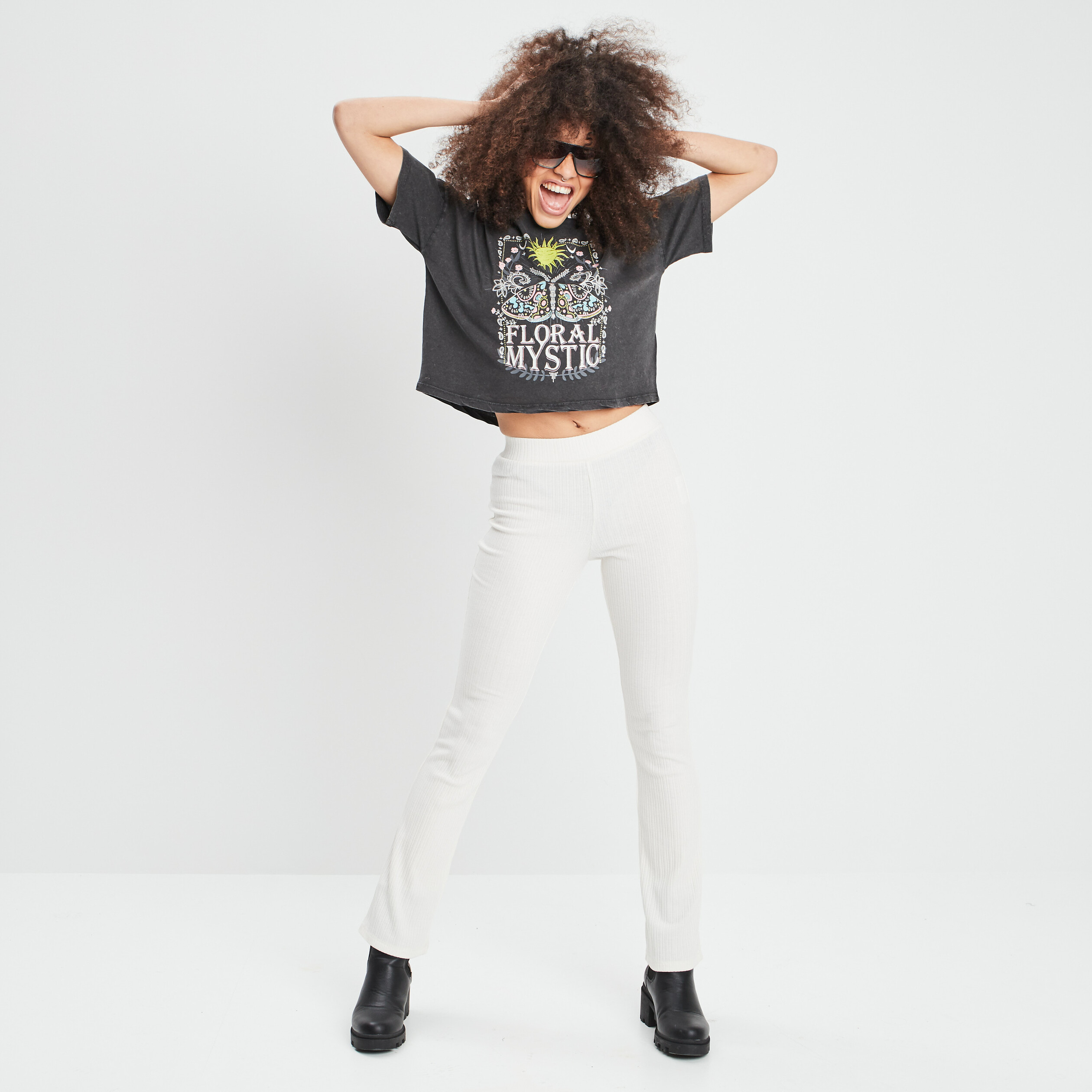 T-shirt court manches courtes Liberto gris foncé femme | La Halle
