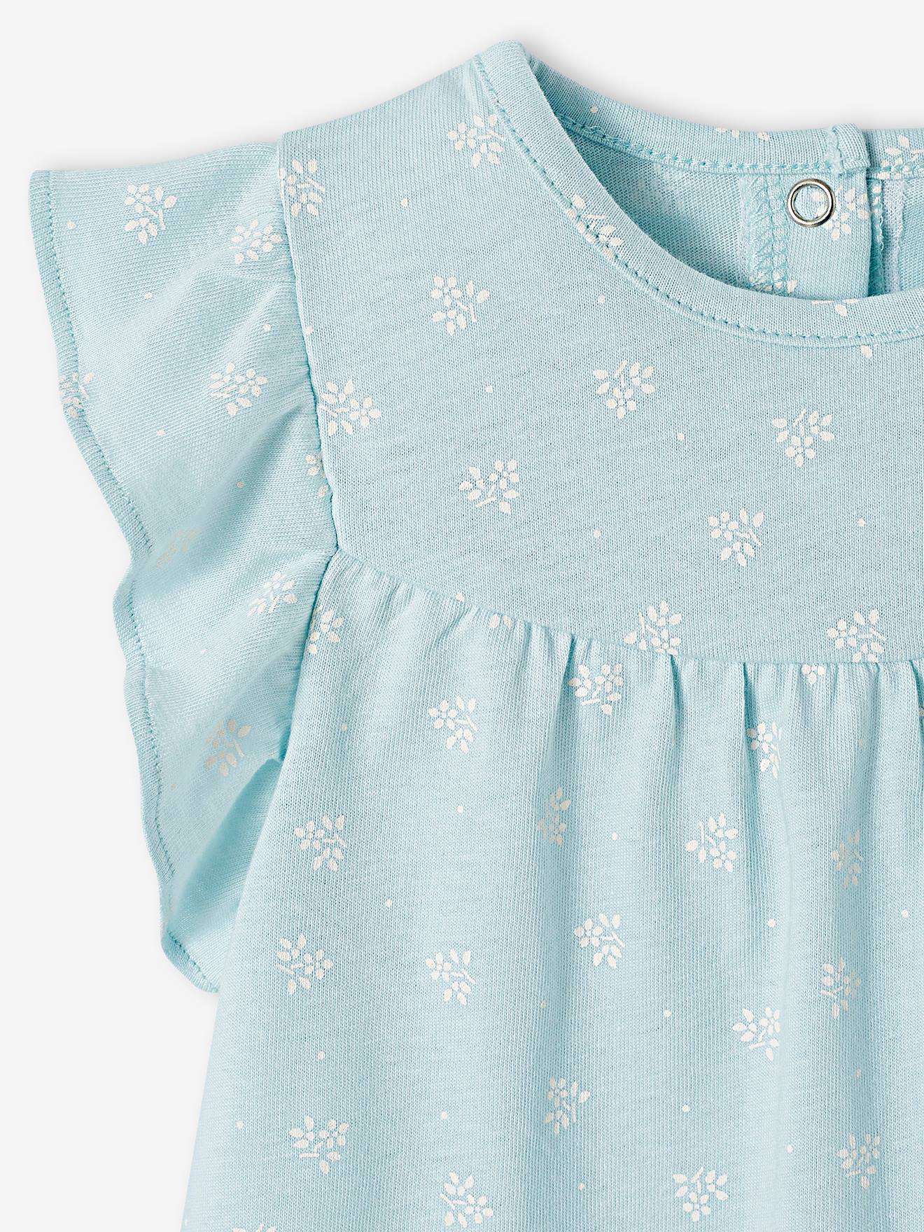 Vertbaudet Mädchen Baby T-Shirt, Blumen Oeko-Tex - rosa bedruckt