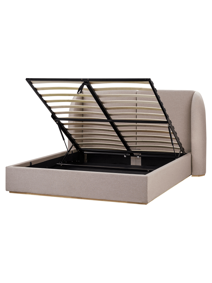 Beliani Doppelbett MONESTIER in Beige - (W) 204 x (H) 115 x (L) 220 cm günstig kaufen onesize