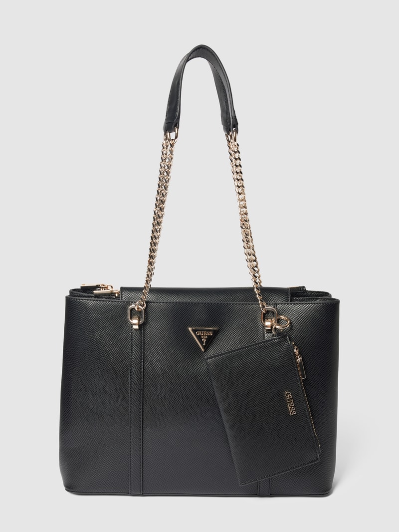 Handtasche mit feinem Strukturmuster Modell 'CRAIG' in schwarz
