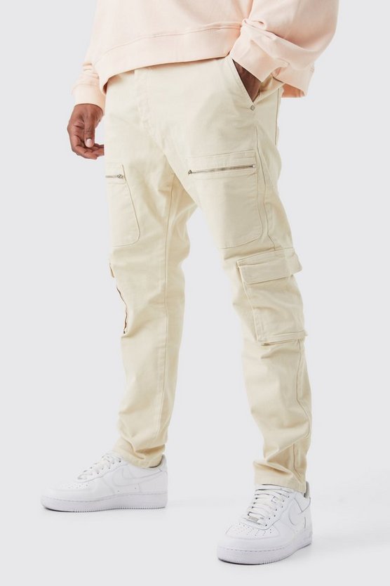 Plus Skinny Cargo-Hose mit Reißverschluss