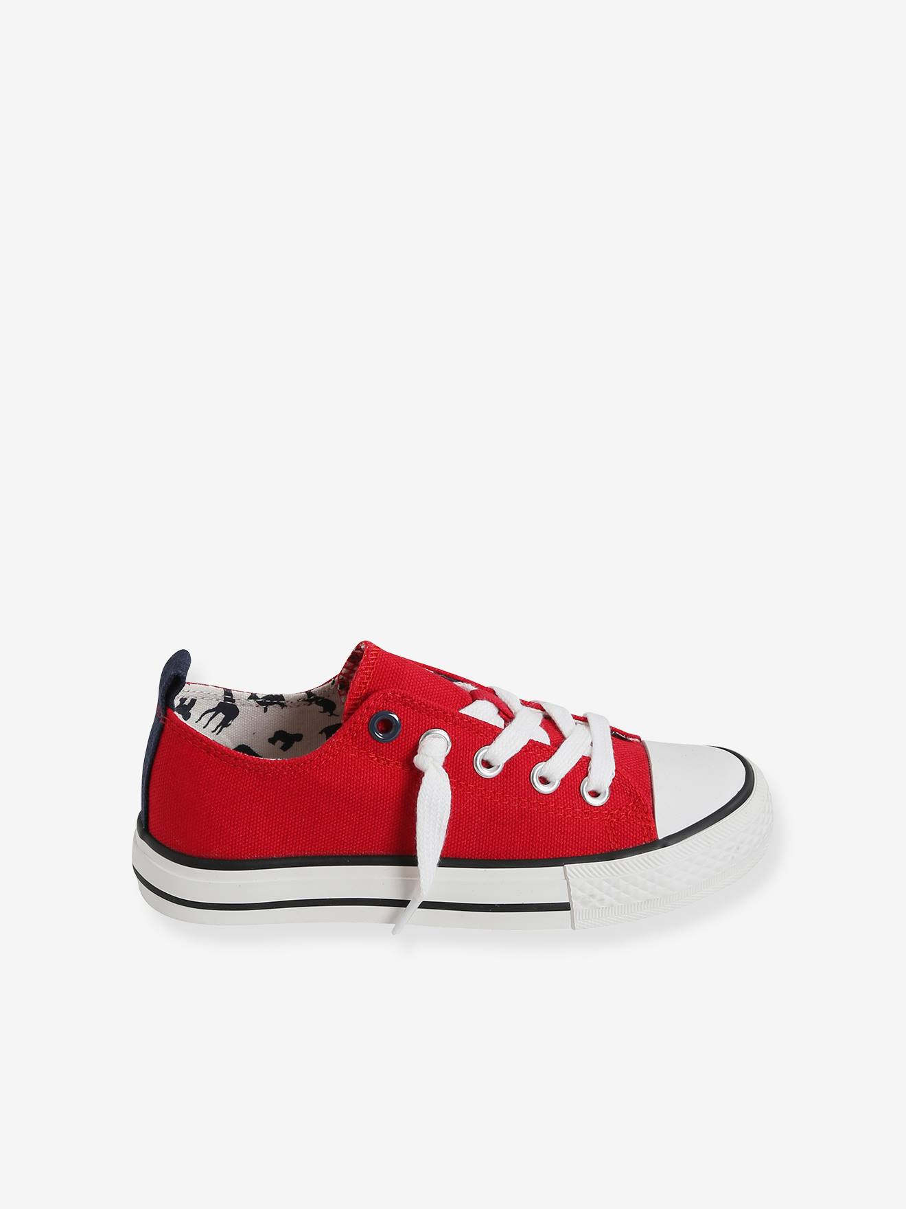 Vertbaudet Jungen Stoff-Sneakers mit Gummizug - grün bedruckt/tropical