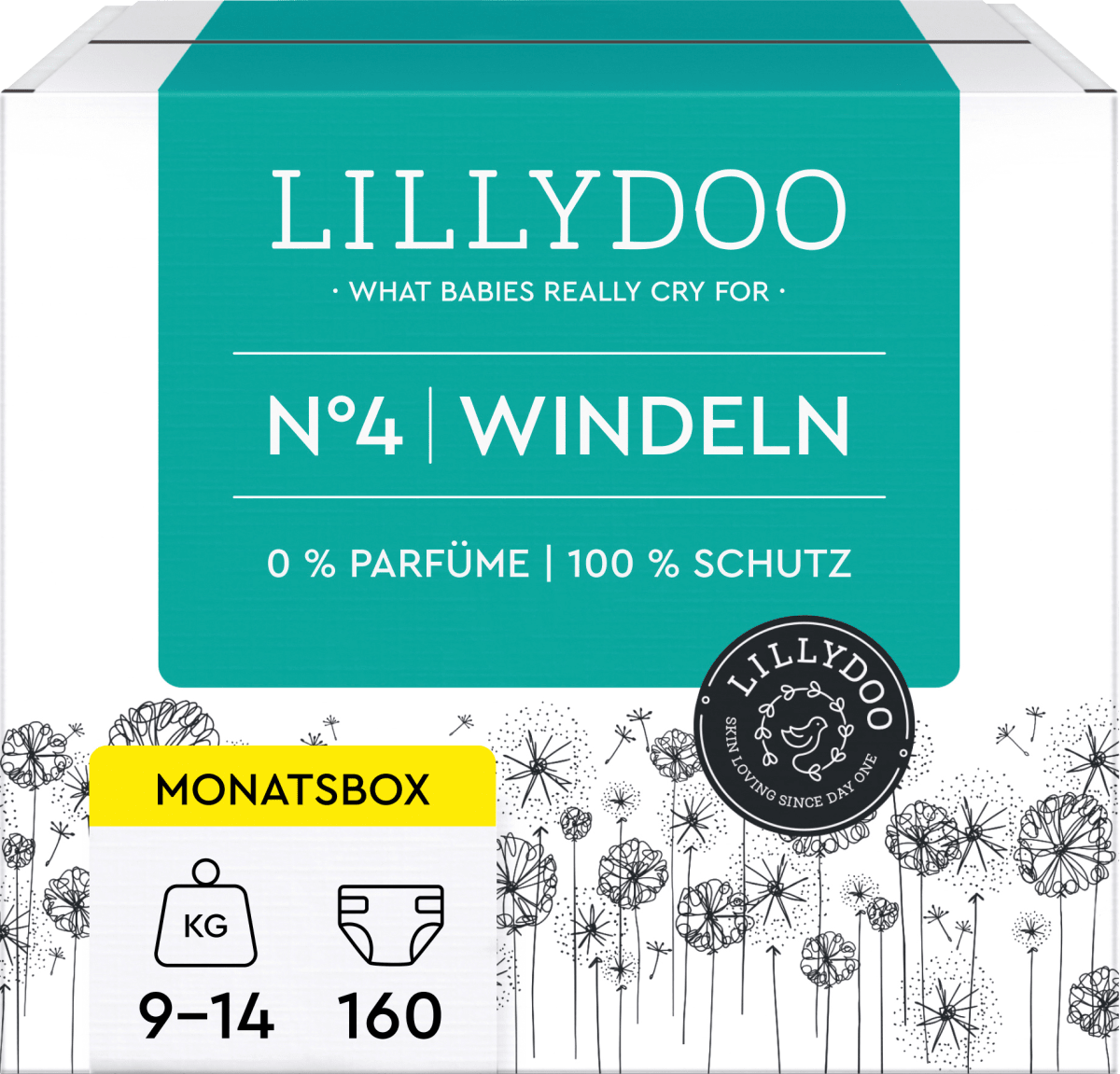 Windeln Gr. 4 (9-14 kg), Monatsbox, 160 St