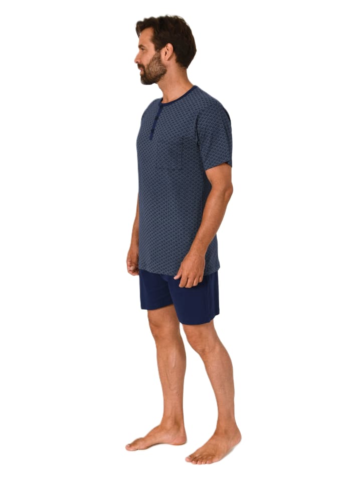 NORMANN Kurzarm Schlafanzug Shorty Pyjama print Übergröße in grün günstig kaufen