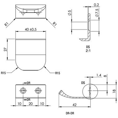 SO-TECH® Möbelgriff BLANKETT TOMMY schwarz gebürstet 40 - 350 mm, 40 - 350 mm incl. Schrauben
