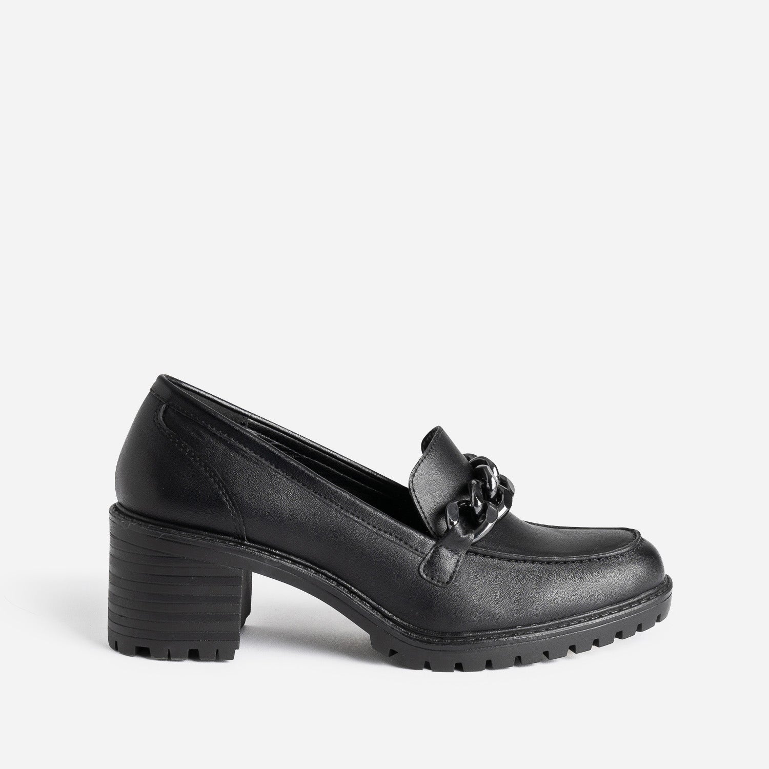 Mocassin à talon noir