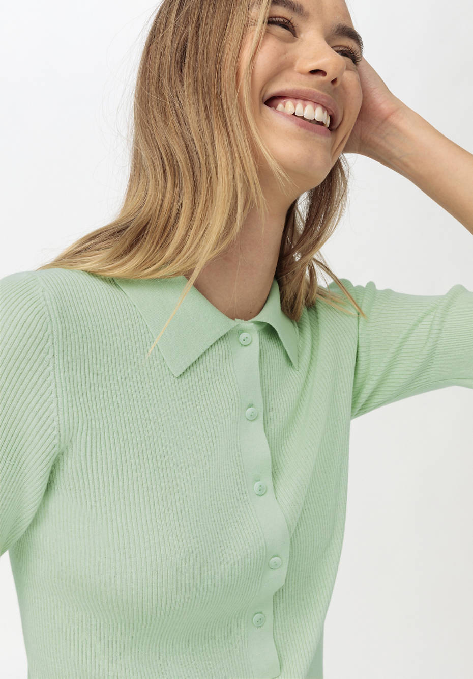Polo-Pullover aus Seide mit Bio-Baumwolle