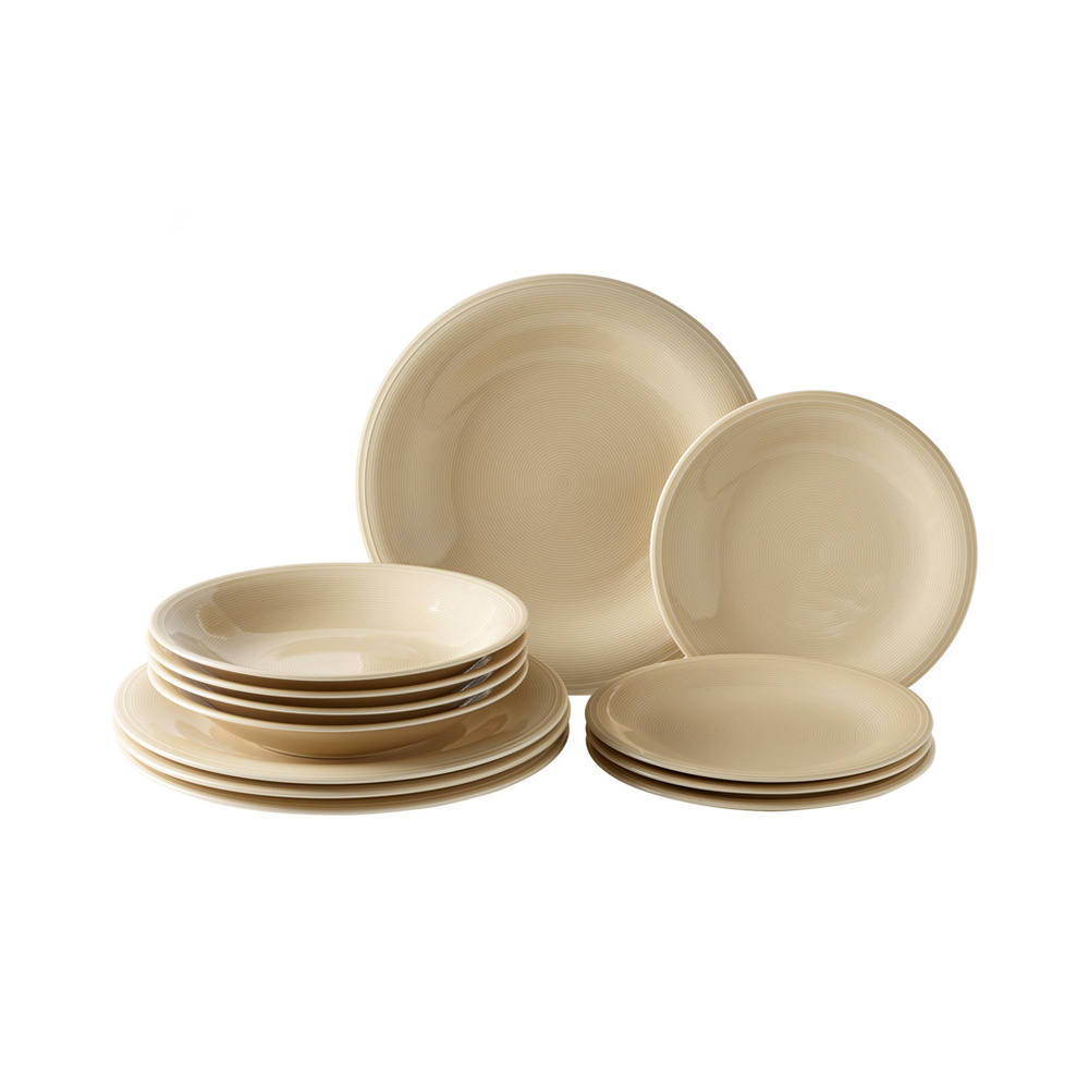 like. by Villeroy & Boch Set Starter Assiette 12pcs. Color Loop Sand service de vaisselle