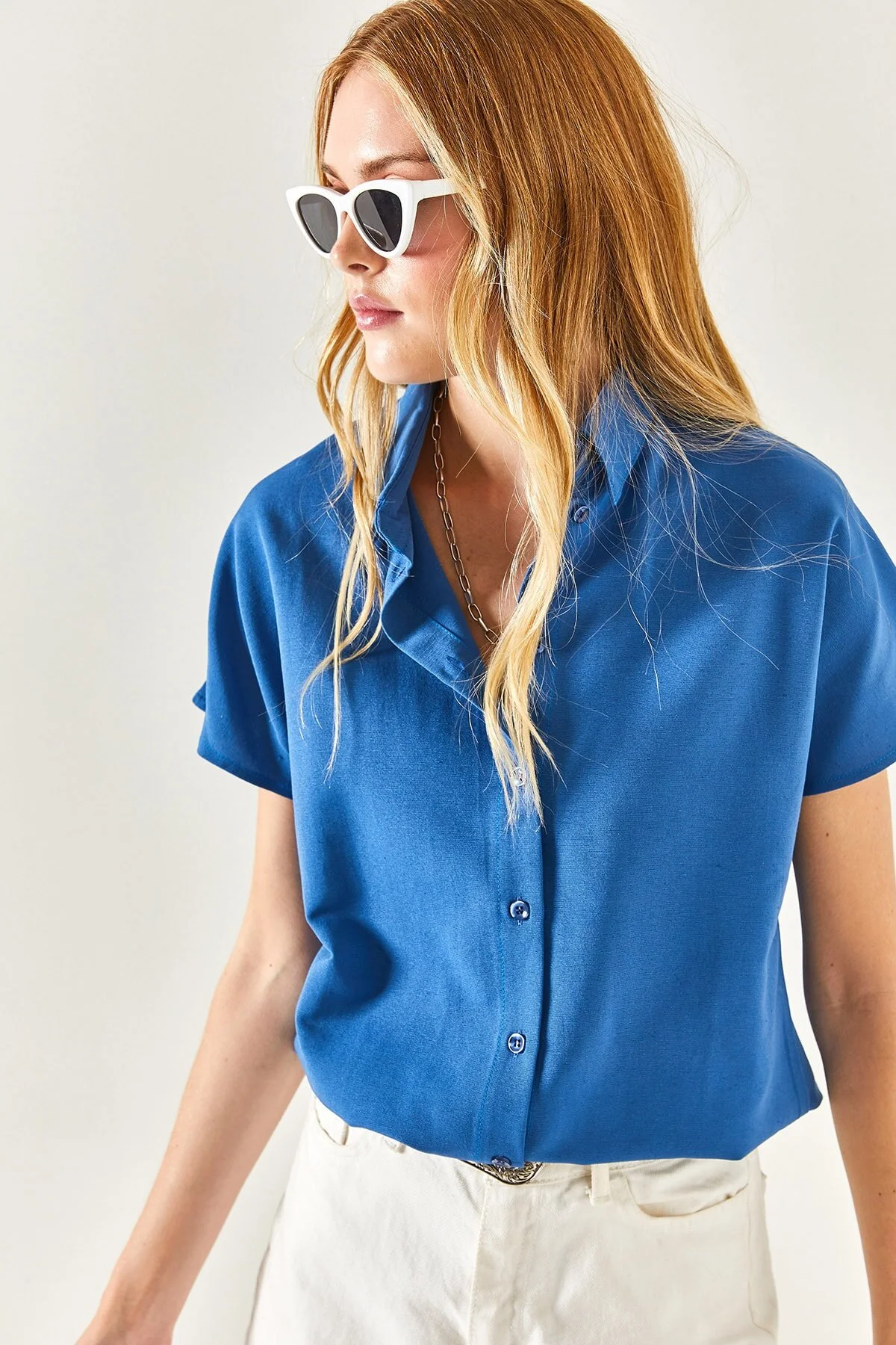 Olalook  Hemd - Blau - Oversized