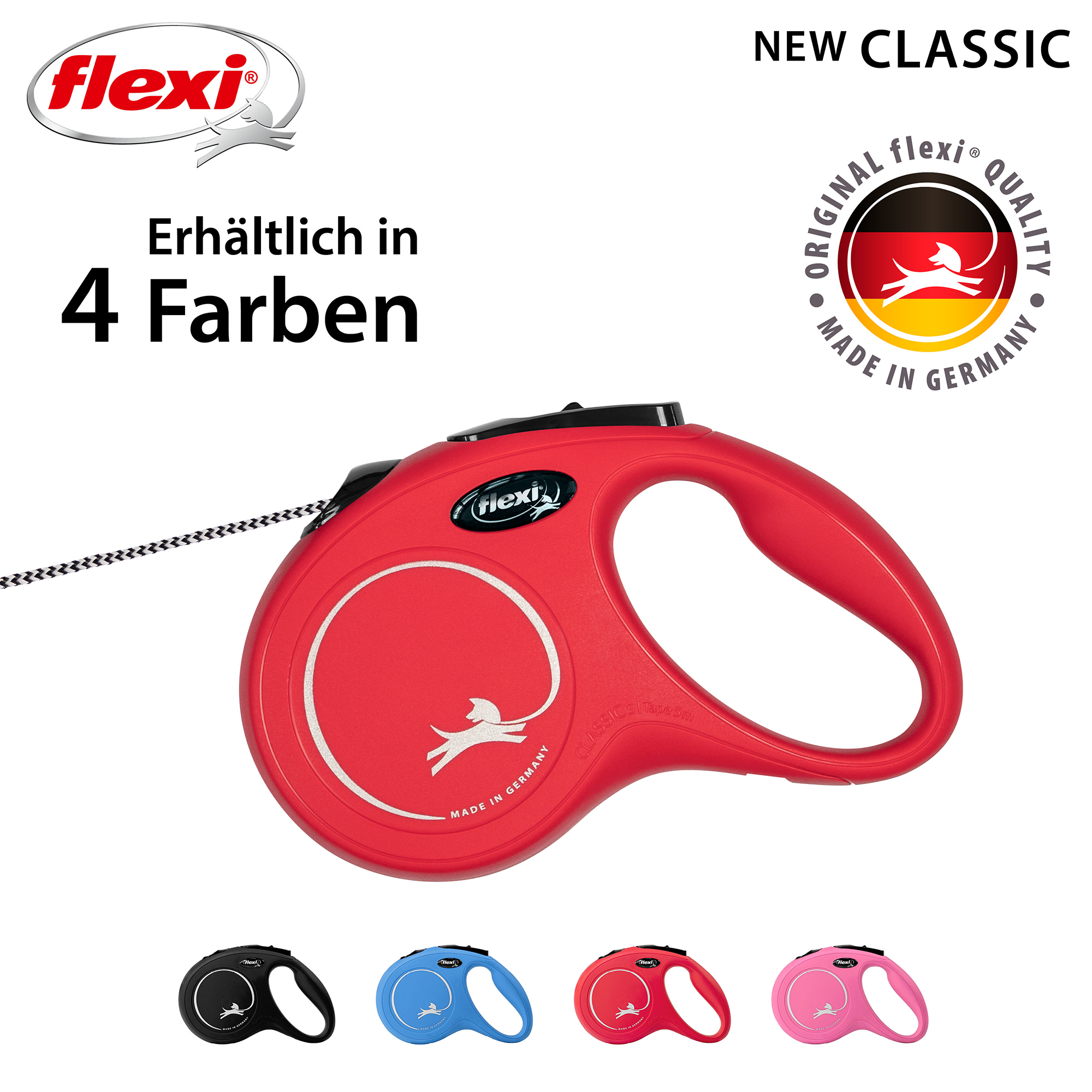 Flexi Hundeleinen Flexi New Classic Seil rot S, 8 m, 12 kg