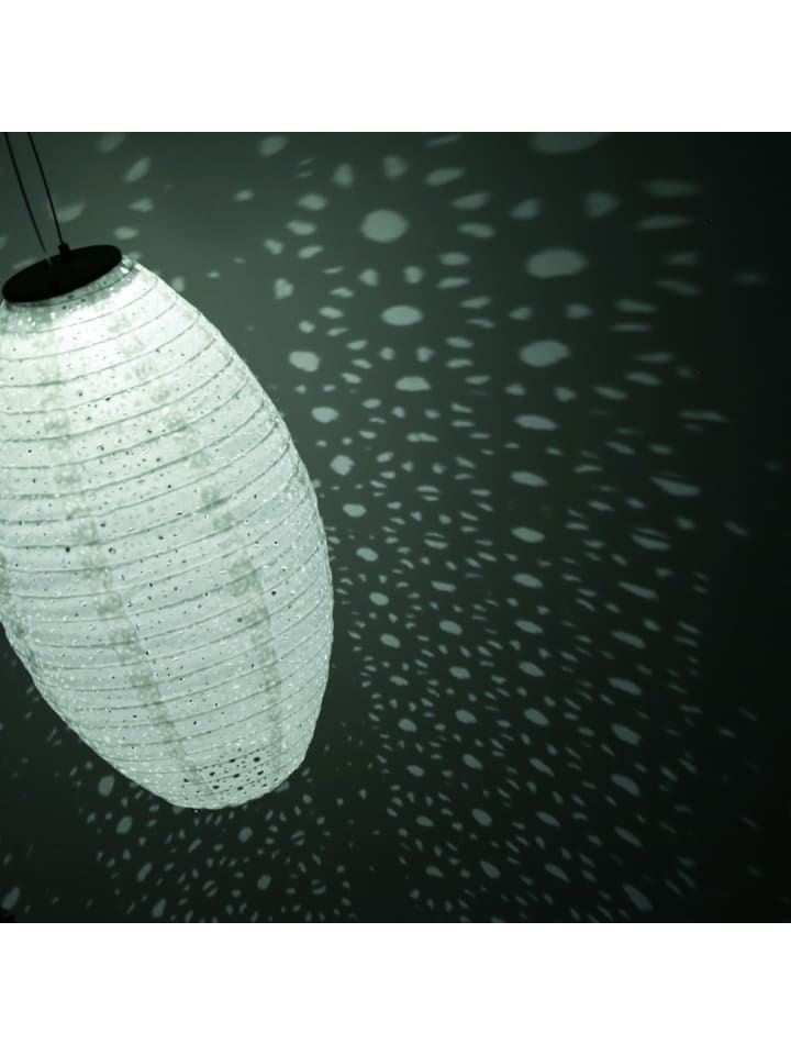 MARELIDA 2x LED Solar Lampion oval mit Blumenmuster H: 40cm in blau günstig kaufen onesize