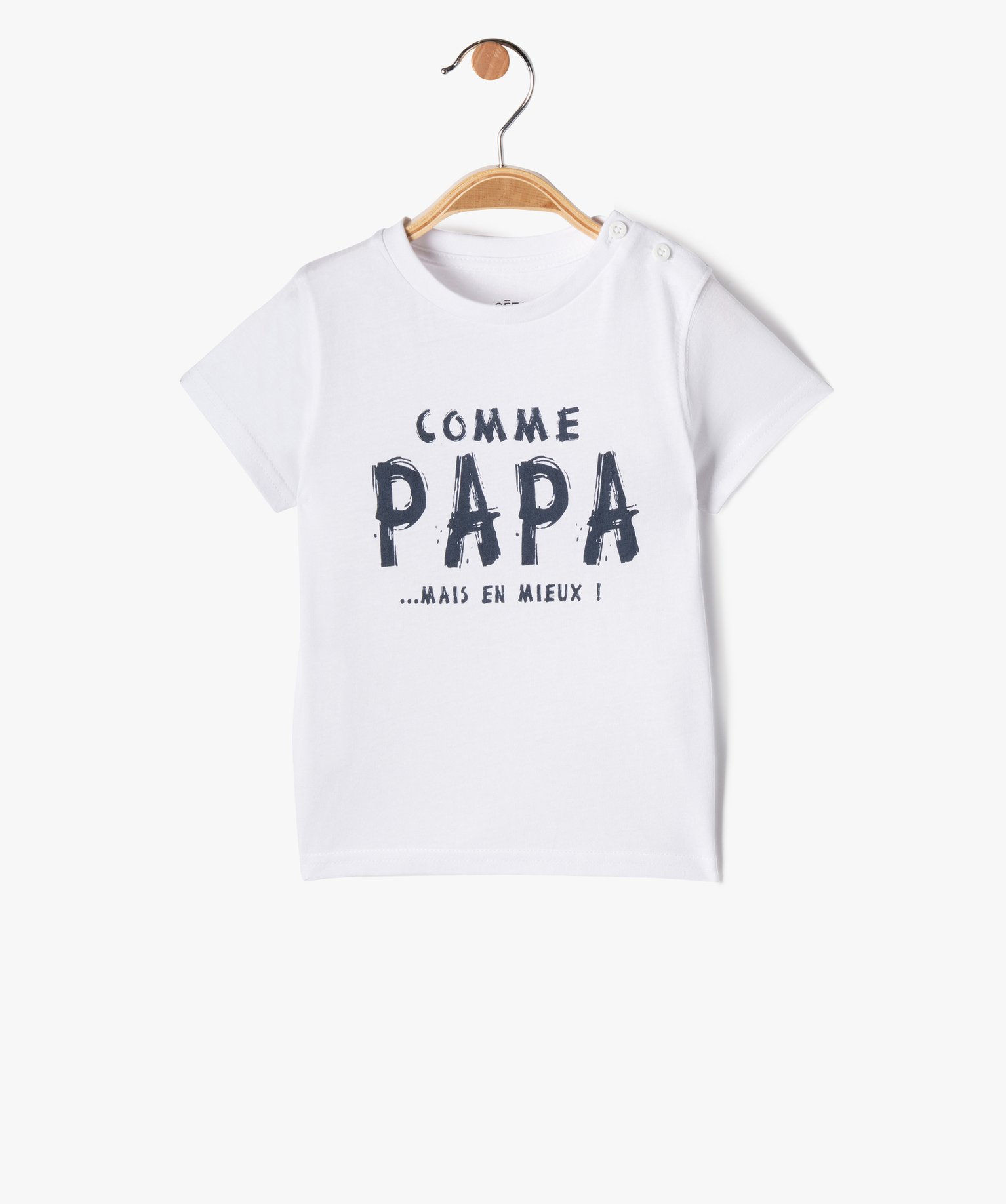 Tee-shirt bébé Garçon à manches courtes et message humor... blanc | GEMO