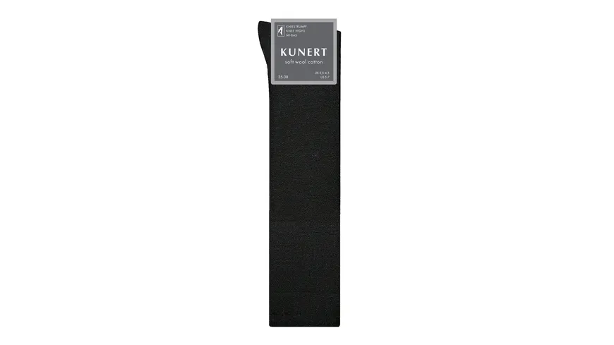 KUNERT Damen Kniestrümpfe SOFT WOOL COTTON anthrazit meliert