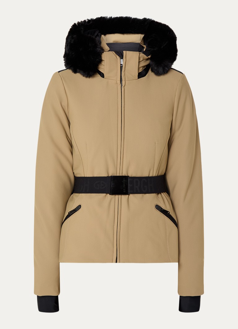 Goldbergh Hida softshell ski jacket with detachable faux fur and belt