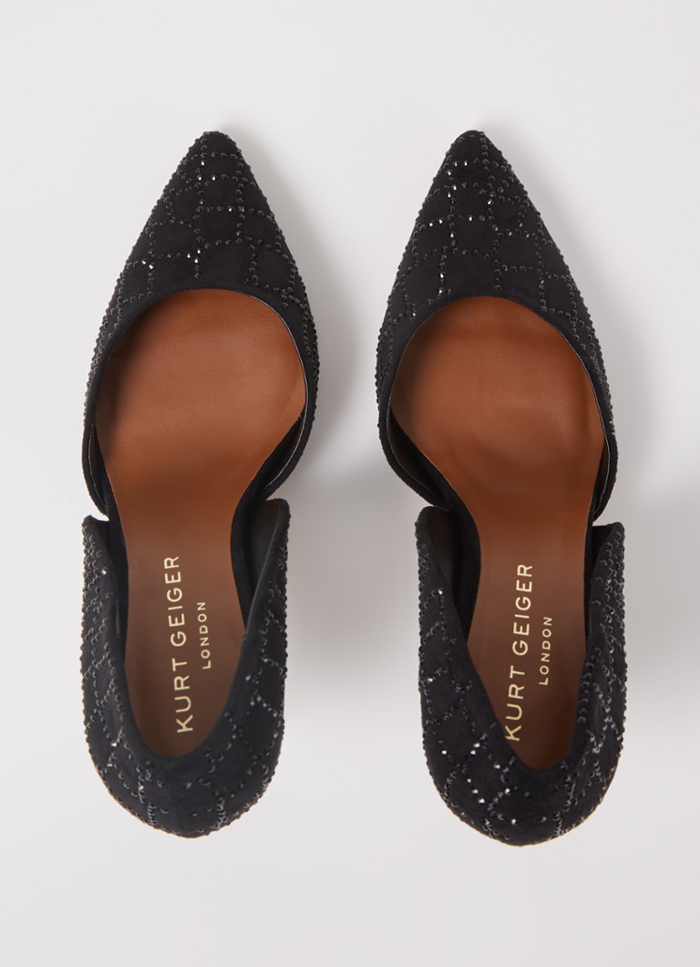 Kurt Geiger Bond pump in suede with rhinestones