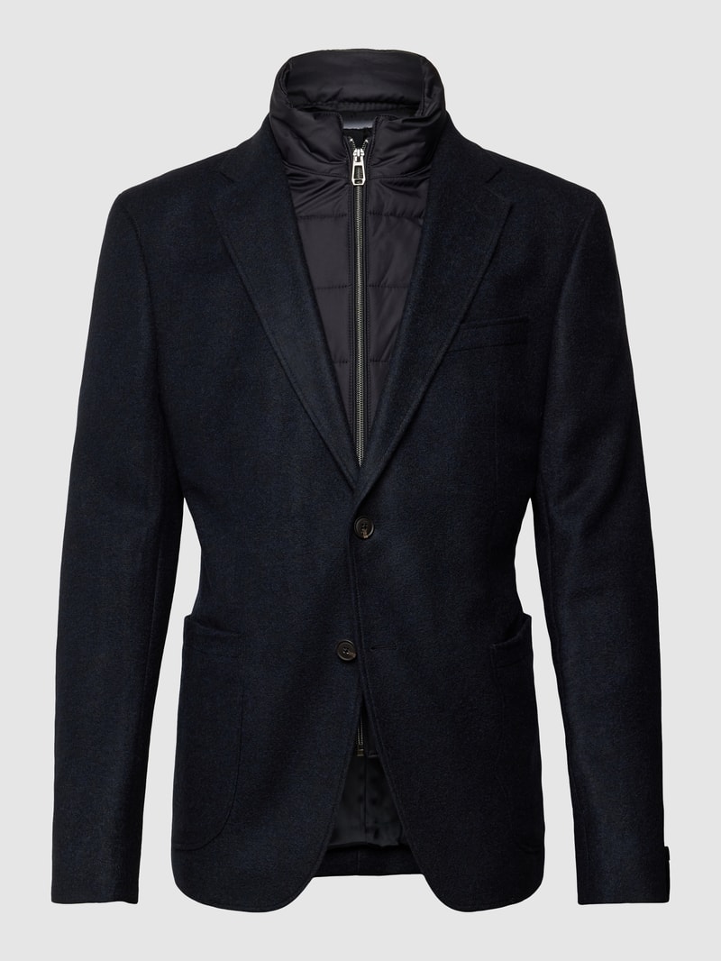 2-Knopf-Sakko in Two-Tone-Machart Modell 'Hecton' in marineblau