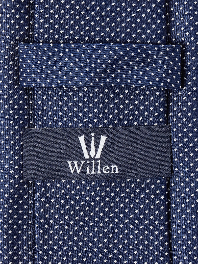 Seidenkrawatte mit Allover-Muster in marineblau