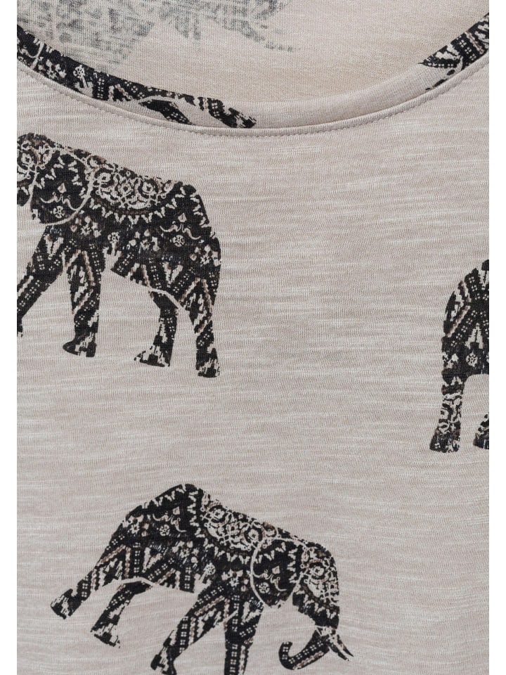 LASCANA T-Shirt in beige-gemustert günstig kaufen