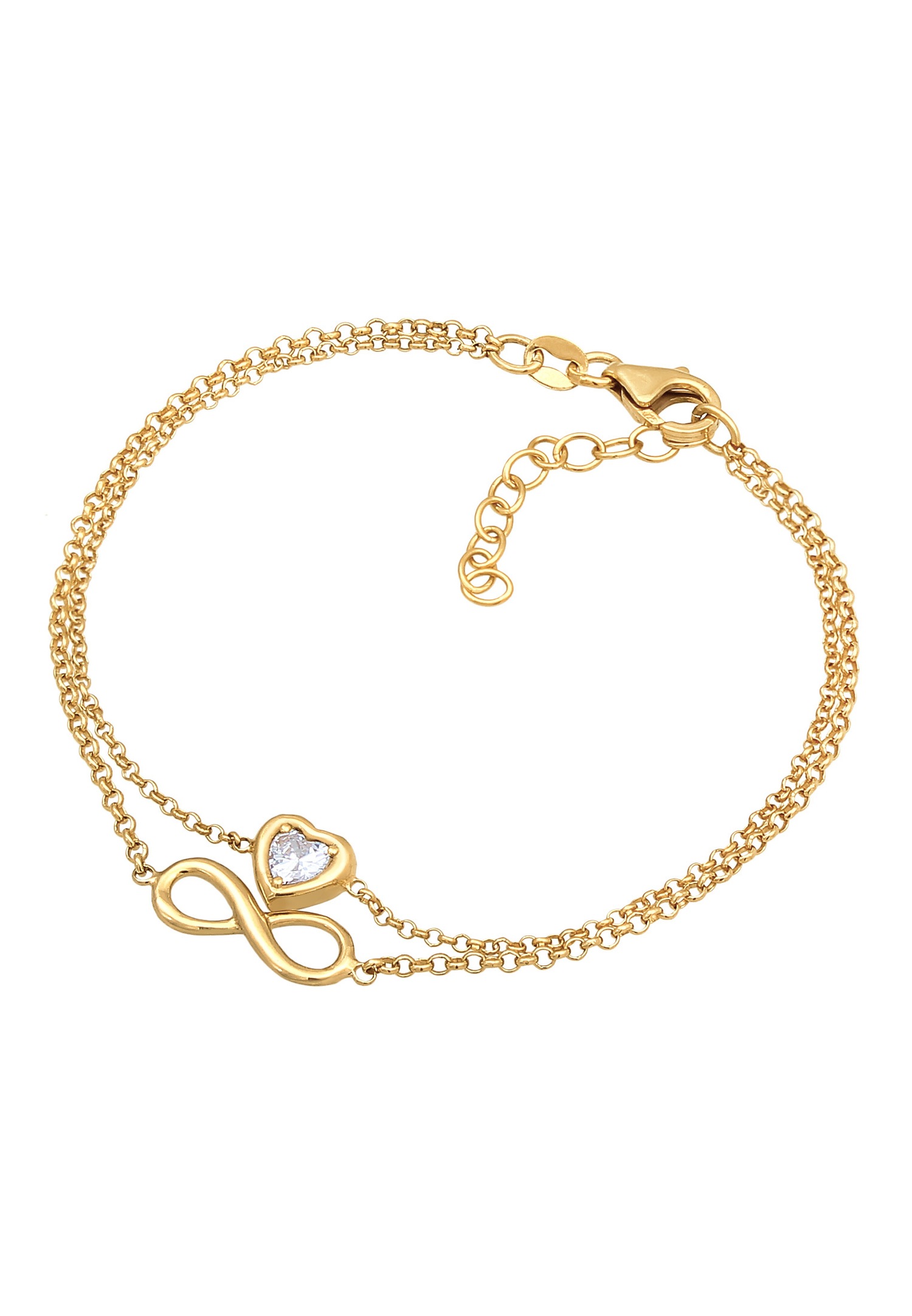 Elli női Infinity Heart pelenka cirkónia kristállyal 925 sterling ezüstből