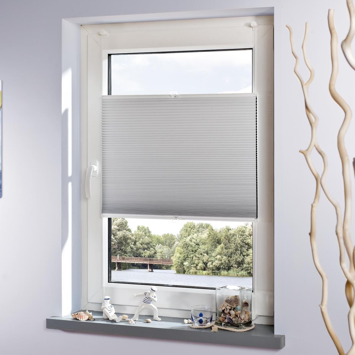 Bella Casa Klemmfix Thermo-Plissee verspannt, Verdunklung, 75 x 130 cm (Breite x Höhe), weiß